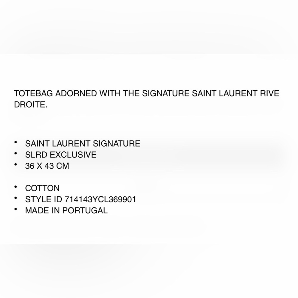 SAINT LAURENT RIVE DROITE TOTEBAG - Picture 4 of 5